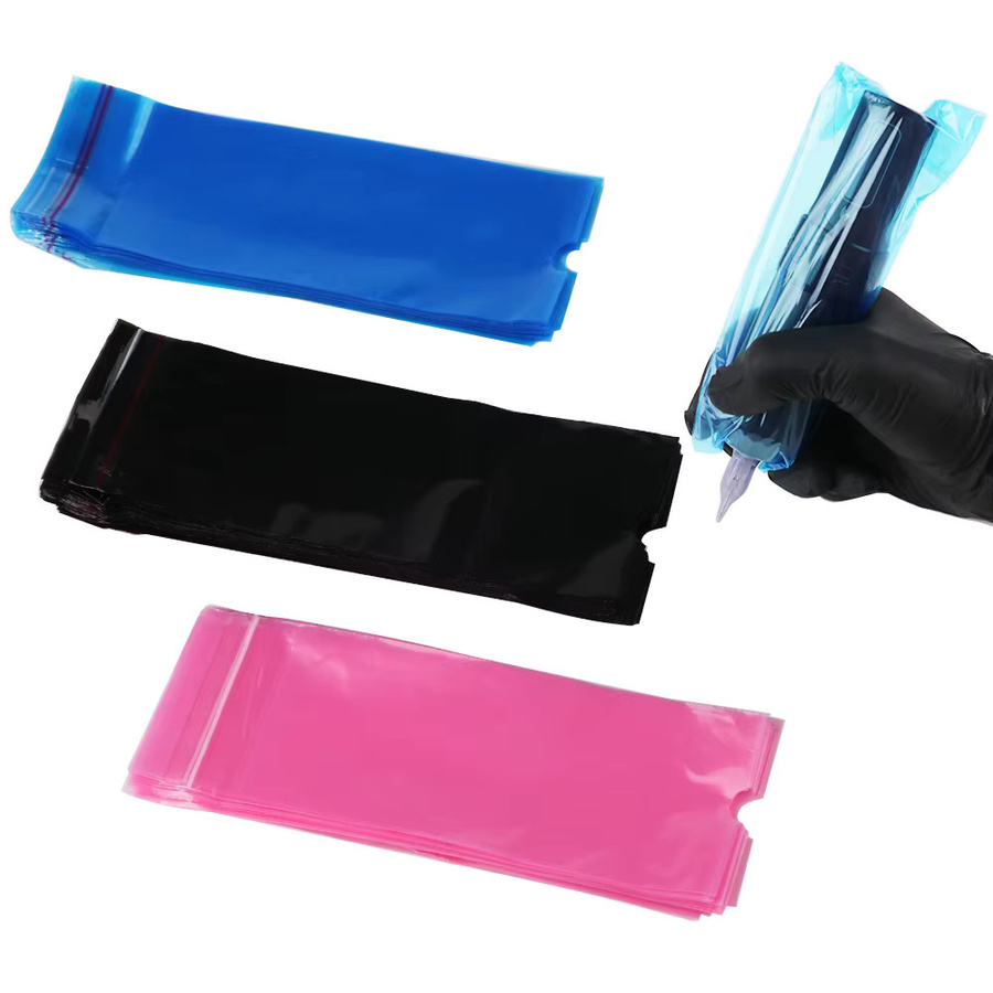 JUN.M 100 Stück Wasserdichte Tattoo Stift Schutzfolie in Schwarz für professionelle Farbeverpackung und Anti-Fouling-Schutz - Bild 6
