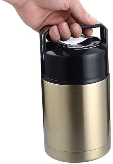 Tragbare Edelstahl Lunch Box mit Vakuum-Isolierung für Suppen und Lebensmittel, Gold, 1000 ml - Bild 1