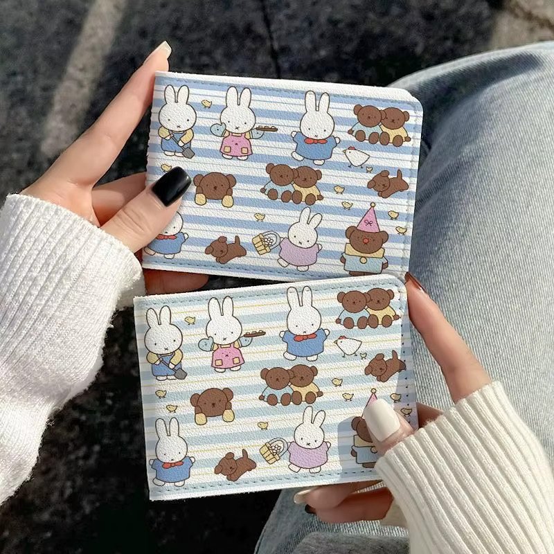 Miffet Rabbit Karten-Set mit Cartoon-Blumen-Design, multifunktionales Zwei-in-Eins-Aufbewahrungsset für Ausweis und Führerschein in Multicolour - Bild 3