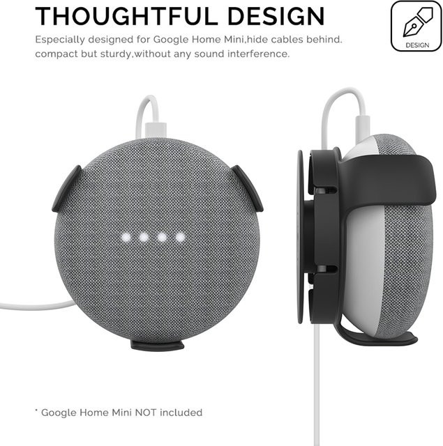 VODOOL Wandhalterung für Google Home Mini Lautsprecher, Plug-in-Ständerhalterung in Schwarz oder Weiß - Bild 1