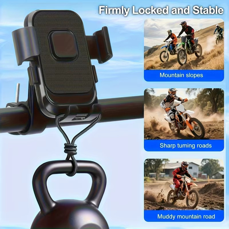 Motorrad- und Fahrrad-Lenker-Handyhalterung mit Schnellverschluss in Schwarz für iPhone, Samsung und alle Smartphones - Bild 3