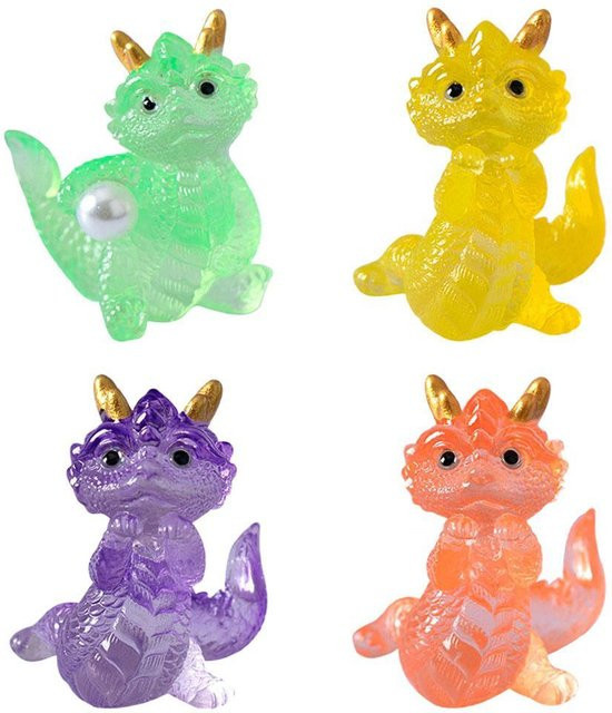 Transparente Drachenfigur von KITPIPI als bunte Dekoration aus Kunstharz für Weihnachten und Neujahr - Bild 1