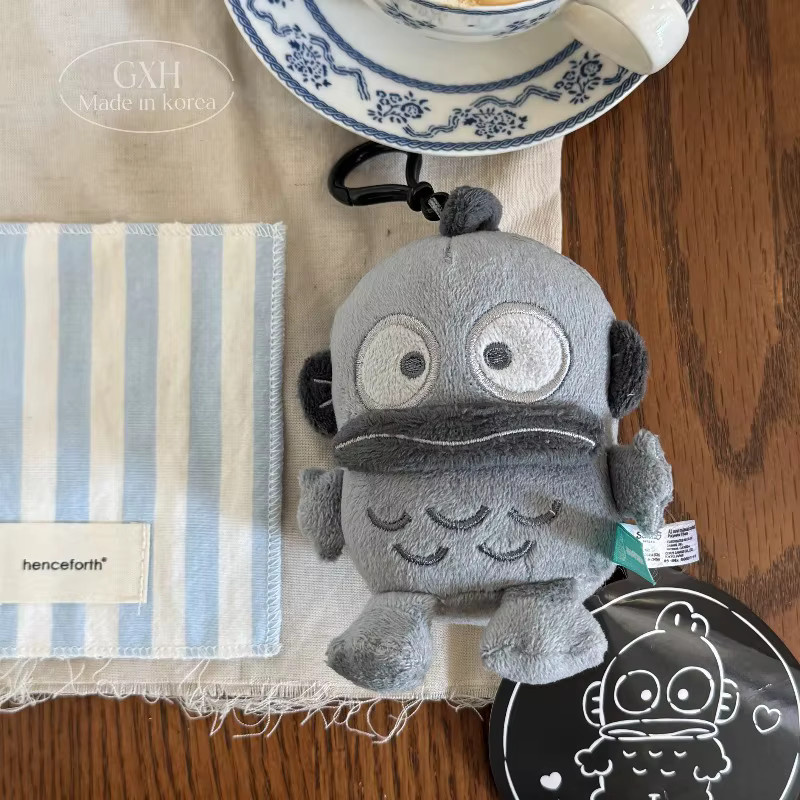Sanrio Cinnamoroll Kuromi Melody Hangyodon Stofftier Schlüsselanhänger, Schwarz - Bild 3