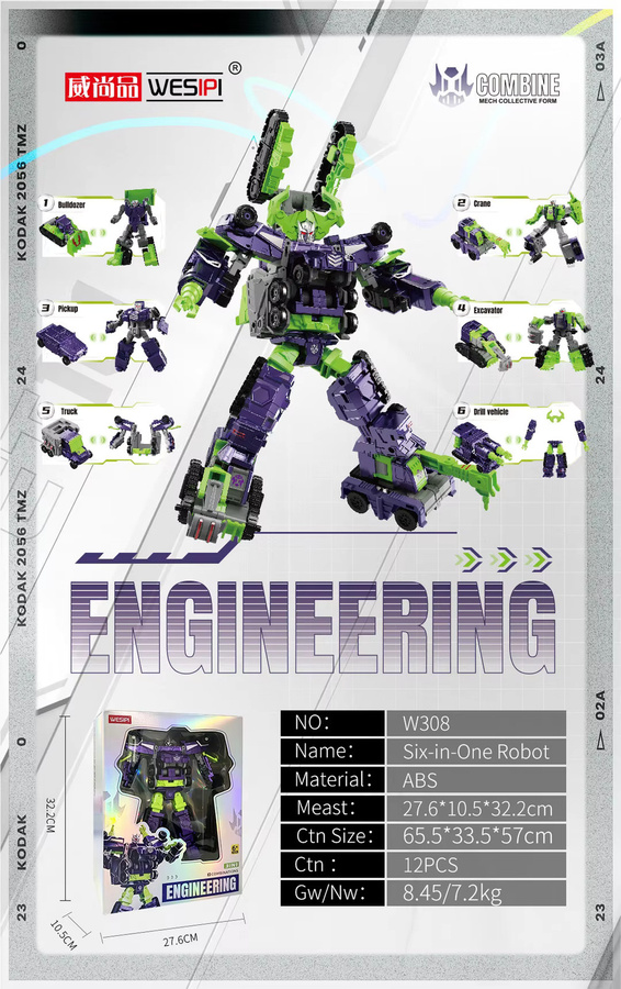 Weishi Aviation Shadow Mecha Mighty God Construction Combiner Actionfiguren - Bild 6