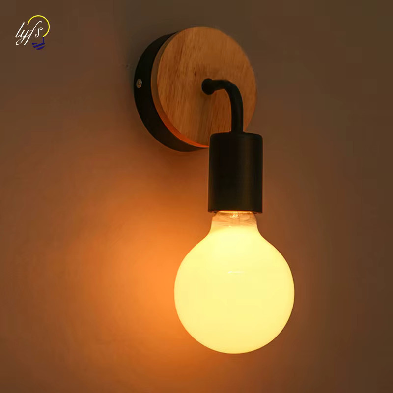 Nordische LED Wandleuchte mit E27 Fassung für Wohnzimmer, Schlafzimmer und Korridor in Schwarz oder Weiß - Bild 1