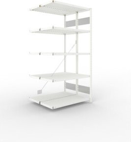 Meta Steckregal Anbauregal S3 CLIP 230 DAR mit 10 Böden, höhenverstellbar, lichtgrau, B/T/H: 200 x 100 x 40 cm - Bild 1