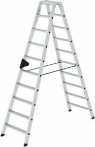 MUNK Aluminium-Stehleiter beidseitig begehbar mit 2 x 10 Stufen in Silber - Bild 1