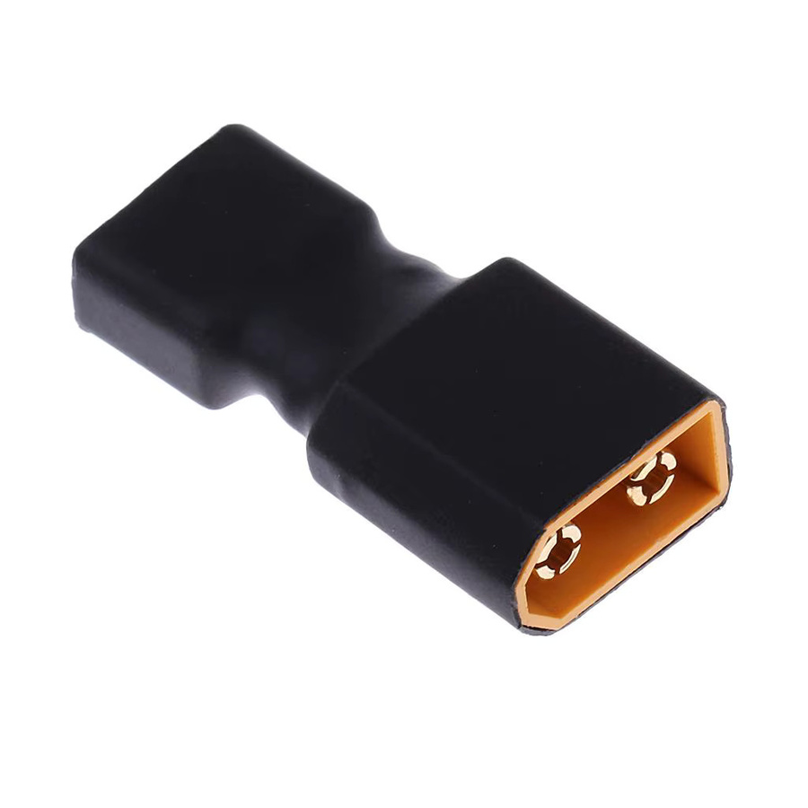 Kabelloser XT60 auf T-Stecker Adapter in Schwarz (Deans-Stil) mit Stecker und Buchse - Bild 2