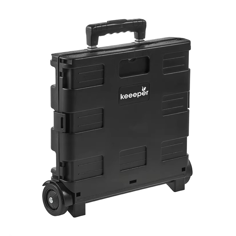 KEEPER Einkaufstrolley Olli aus Kunststoff in Schwarz, 65,0 l, B/T/H: 42 x 40,5 x 38 cm, klappbar und auf Rollen - Bild 2