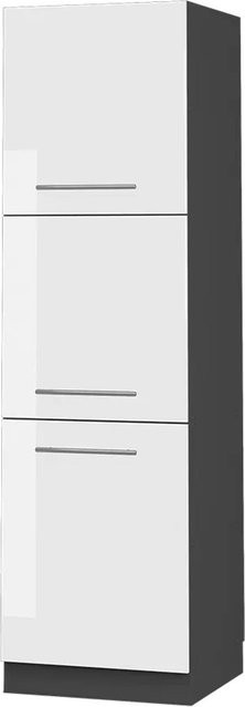 Vicco Herdbauschrank Fame-Line in Weiß Hochglanz und Anthrazit mit 60 cm Breite - Bild 1