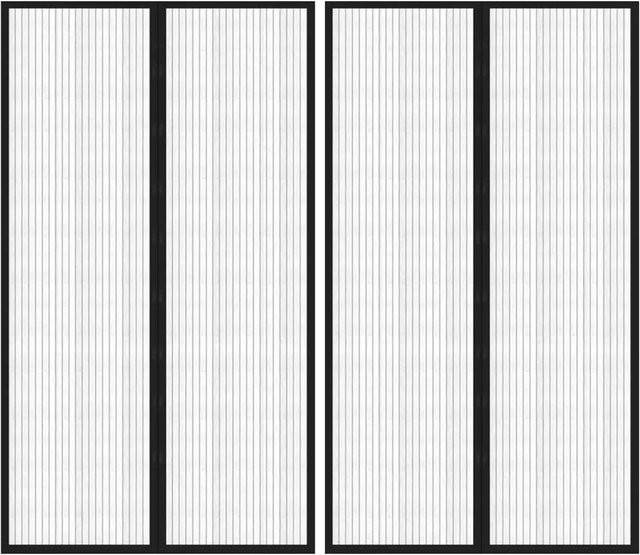 vidaXL Fliegengitter-Türvorhänge 2er-Set Magnetisch Schwarz B: 80 cm, H: 200 cm - Bild 1