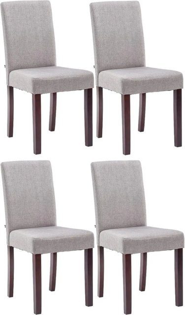 4er Set Esszimmerstühle DELUKE DALAN aus Stoff in Hellgrau, B/T/H: 41 x 47 x 91 cm - Bild 1