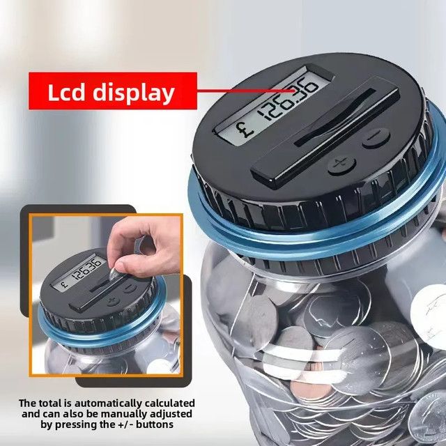 Creative Smart Counting Sparschwein mit digitaler Zählfunktion für Pfund, Euro und Dollar, Volumen: 1,8 l - Bild 1