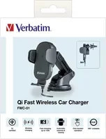 Verbatim FWC-01 Qi Fast Wireless Car Charger induktive Kfz-Ladestation mit Saugnapf in Schwarz - Bild 2