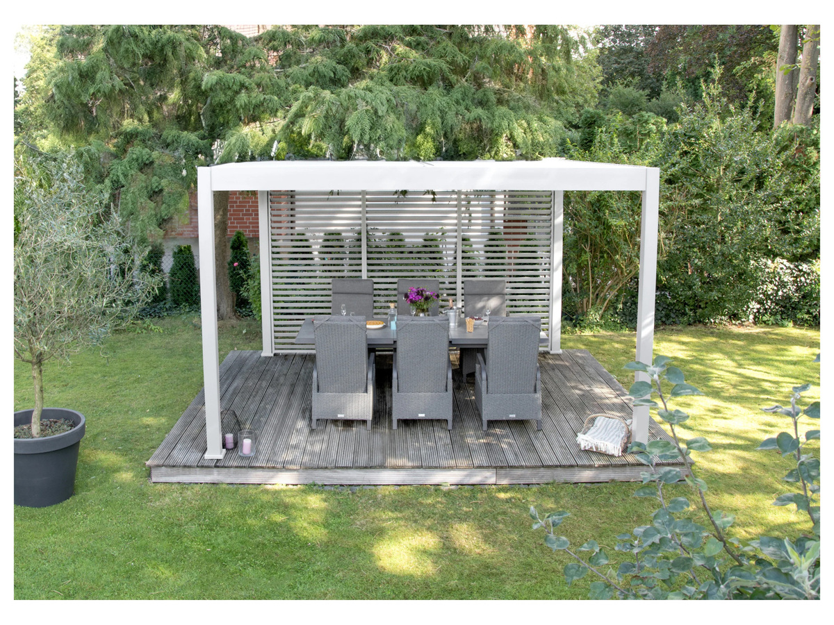 BELLAVISTA - HOME & GARDEN Sichtschutz-Lamellenelement Oasis aus Aluminium, Weiß, Breite: 120 cm - Bild 1
