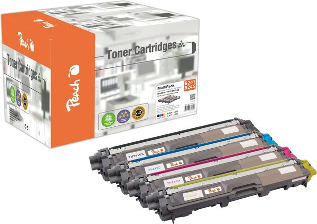 Peach B241 BK 4 Toner XL Multicolor wiederaufbereitet für Brother TN-241BK und TN-245 - Bild 1