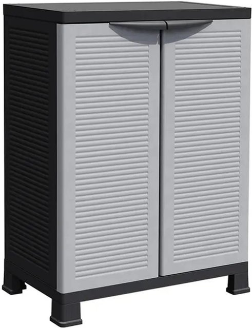 vidaXL Kunststoffschrank in Grau mit Regalböden für Zuhause, Büro, Garage oder Lagerraum, B/T/H: 68 x 39 x 92 cm - Bild 1