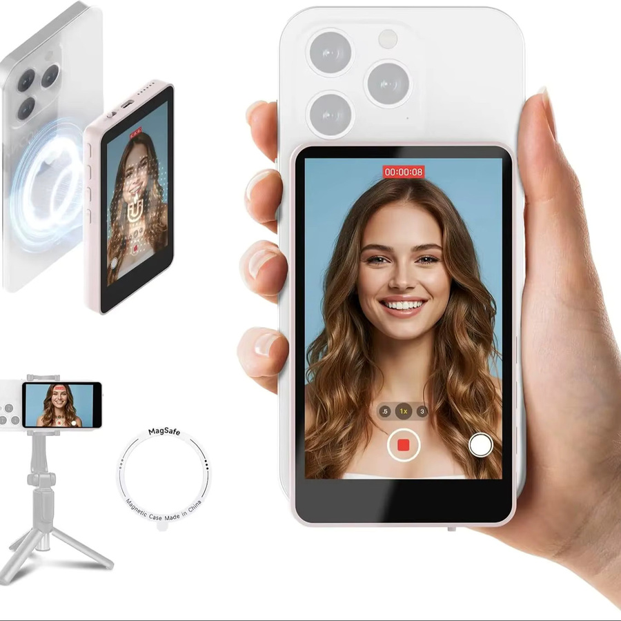 SYNCO XView Magnetischer kabelloser Telefonmonitor für iPhone und Android, 4K/1080p Rückkamera-Vlog-Bildschirm mit 50 m Reichweite für YouTube - Bild 4