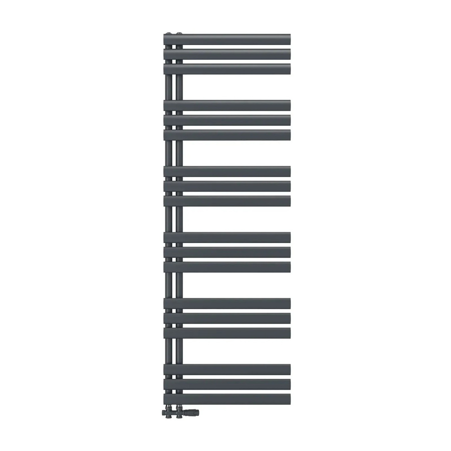 Emke Badheizkörper Oval Röhren Handtuchwärmer in Anthrazit B: 60 cm, H: 174 cm, 823W - Bild 2