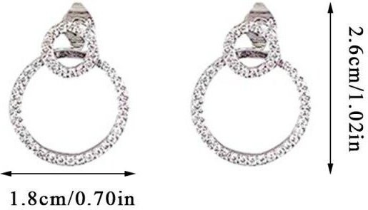 Ohrstecker Kreis, Zirkonia, Weiß, Damen - Bild 1