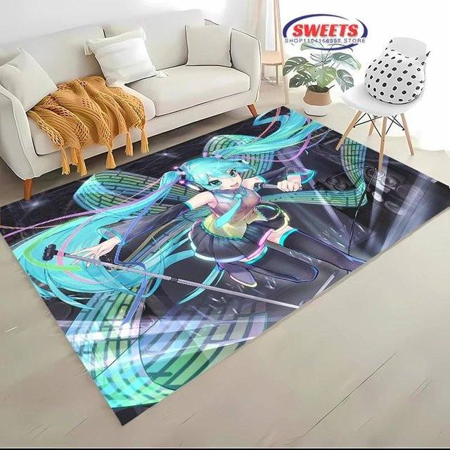 Karpetti Teppich H-Hatsune MM1ku mit Cartoon-Design, rutschfest und bunt, B/T: 70 x 100 cm - Bild 1