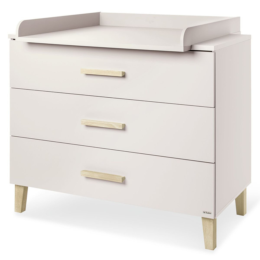 Pinolino Wickelkommode Tami breit mit abnehmbarem Wickelaufsatz und 3 Schubkästen mit Soft-Close-Funktion in Beige - Bild 1