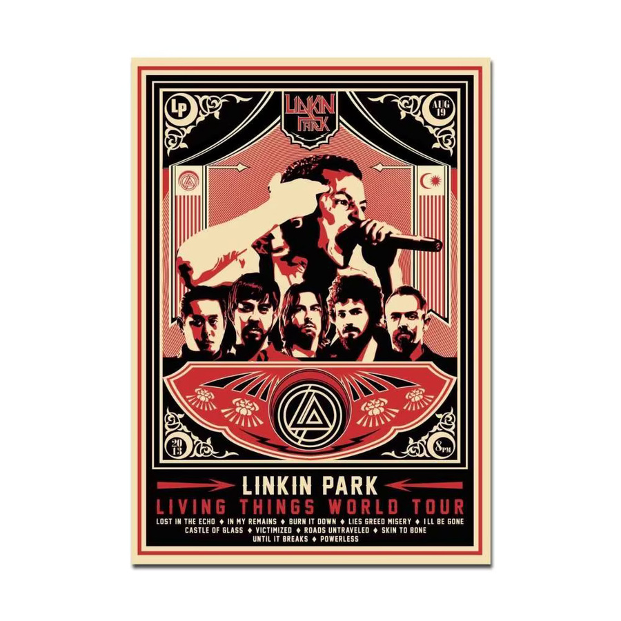 L-Linkin P-Park Heavy Metal Rock Band Vintage-Poster als nordische Wanddekoration, Mehrfarbig, B/H: 15 x 15 cm - Bild 7