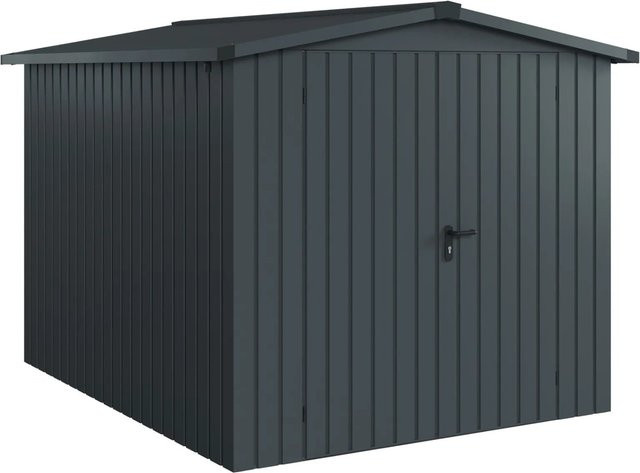 Hörmann EcoStar Gerätehaus Euroline Satteldach 2-flg Anthrazitgrau B: 237 cm, H: 278 cm - Bild 1