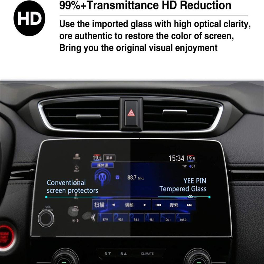 Skyfree Displayschutz aus gehärtetem Glas für Honda CR-V CRV 18–21, transparent - Bild 2