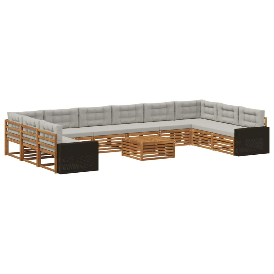 vidaXL Sofagarnitur aus Massivholz Akazie mit 11 Kissen im Latten-Design - Bild 2