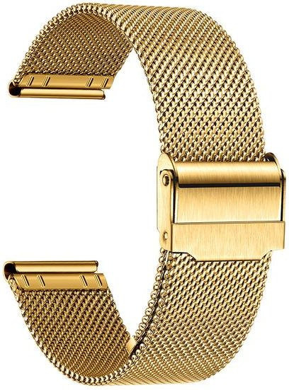 Uhrenarmband Edelstahl, Milanaise, Doppelte Schnalle, 18 mm, Gold, Unisex - Bild 1