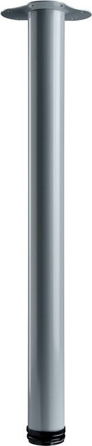 Hettich Tischbein in Aluminium-Optik matt Silber inklusive Montageplatte, Durchmesser: 6 cm, Höhe: 70 cm - Bild 1