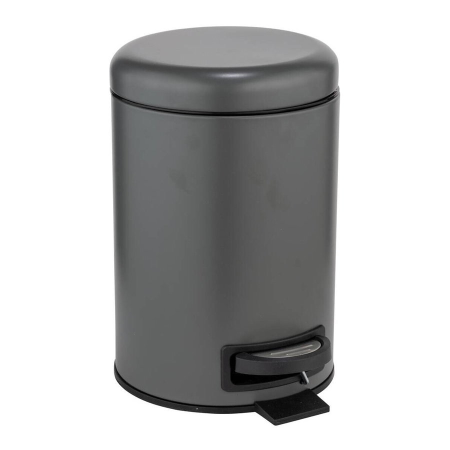 Wenko Kosmetikeimer aus Edelstahl in Anthrazit mit Pedal und Soft-Close-Funktion, Volumen: 3 l, B/T/H: 22,5 x 25,0 x 17,0 cm - Bild 2
