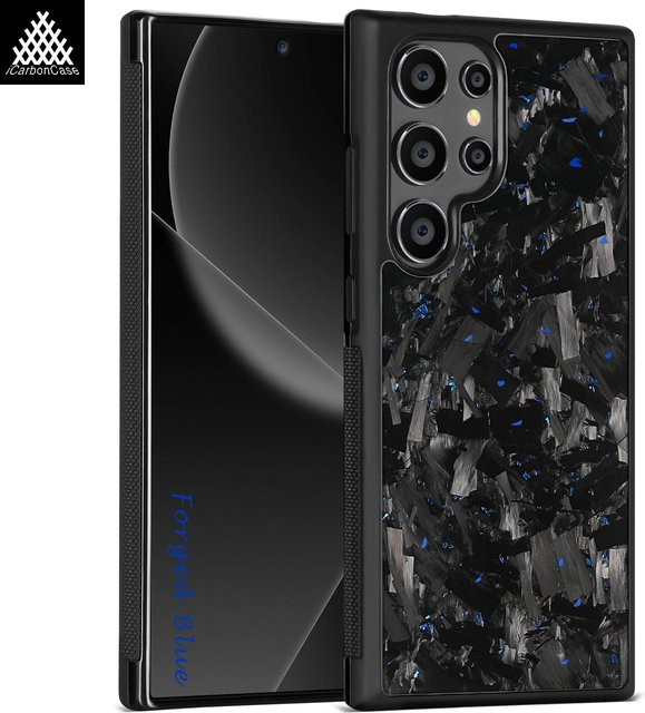 Magnetische Echt-Kohlefaser Hülle für Samsung Galaxy S25 S24 S23 S22 S21 Ultra und S24 FE mit MagSafe Unterstützung in Schwarz - Bild 1
