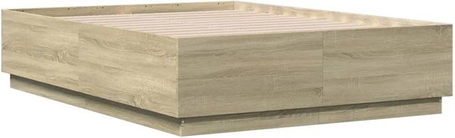 vidaXL Bettgestell mit LED-Unterbettbeleuchtung und USB-Ladeport in Sonoma-Eiche, B/T/H: 120 x 193 x 40 cm - Bild 1