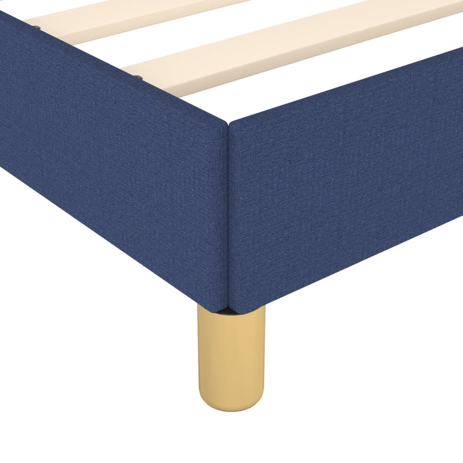 vidaXL Bettgestell mit Kopfteil in Blau aus Stoff und Sperrholz, B/T/H: 120 x 200 x 118 cm - Bild 3