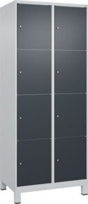 C+P Schließfachschrank Classic PLUS mit 2 Abteilen und Füßen, Farbe Anthrazitgrau und Lichtgrau, H x B x T: 195 x 80 x 50 cm - Bild 1