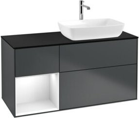 V&B Waschtischunterschrank Finion in Mattblau Lackiert, B/T/H: 120 x 50,1 x 50,1 cm - Bild 1