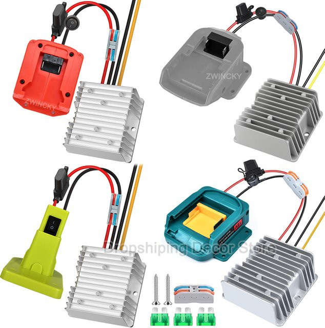 Milwaukee DC 18V zu 12V Step-Down-Konverter-Adapter 240W 20A mit Schalter für DIY-Anwendungen - Bild 1