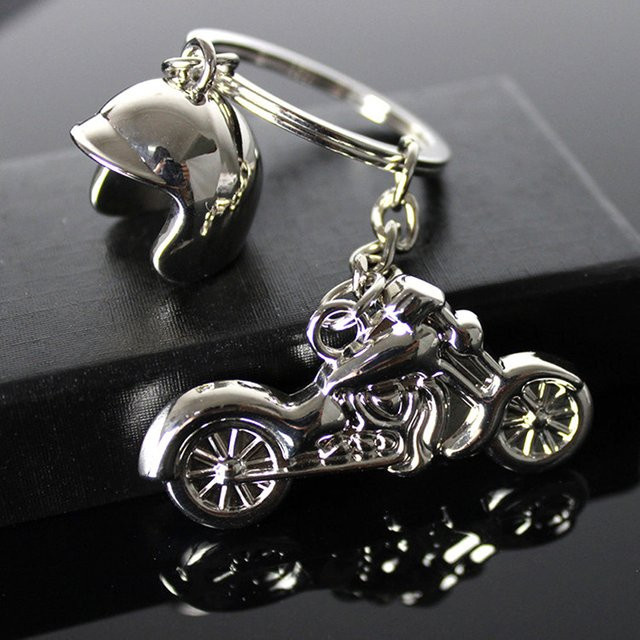 Schlüsselanhänger Metall, Motorradhelm-Design, Herren - Bild 1