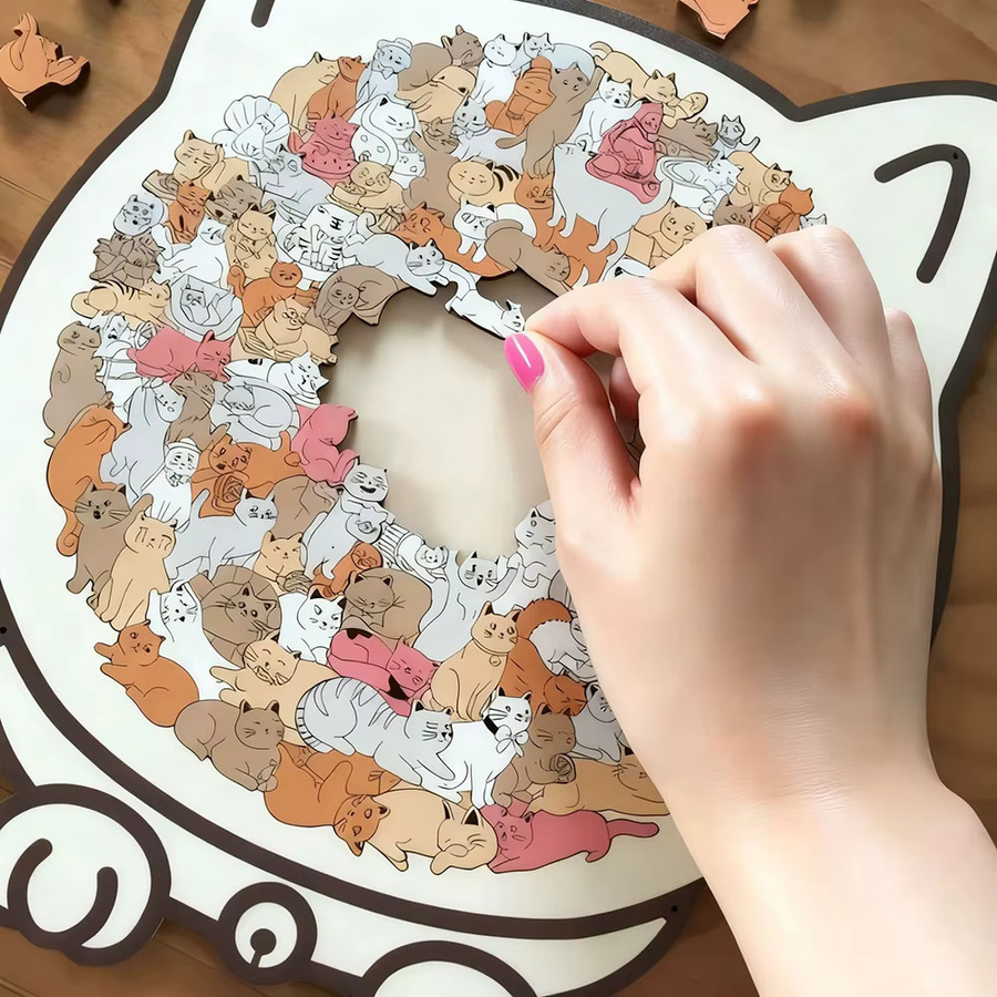 Katzenförmiges Holzpuzzle, 135 Teile - Bild 3