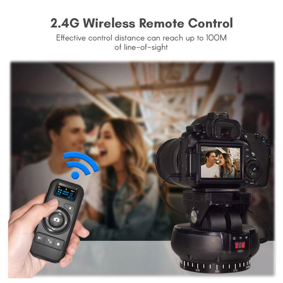 Andoer YT1200 motorisierter 2-Achsen-Panoramakopf mit 360-Grad-Drehung in Schwarz - Bild 4