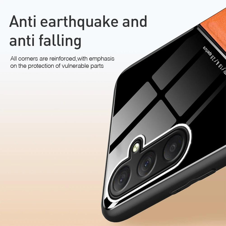 Samsung Handyhülle mit Lederstruktur und magnetischer Saugkraft für Galaxy A05 A15 A16 A25 A35 A55 M15 M34 M35 M54 M55 5G in Orange - Bild 3