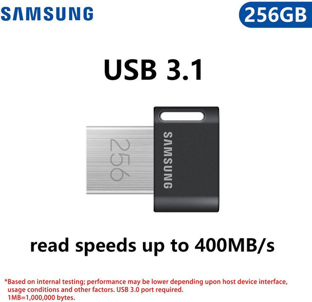 Samsung FIT Plus USB 3.2 Flash-Laufwerk 256GB in Grau - Bild 1