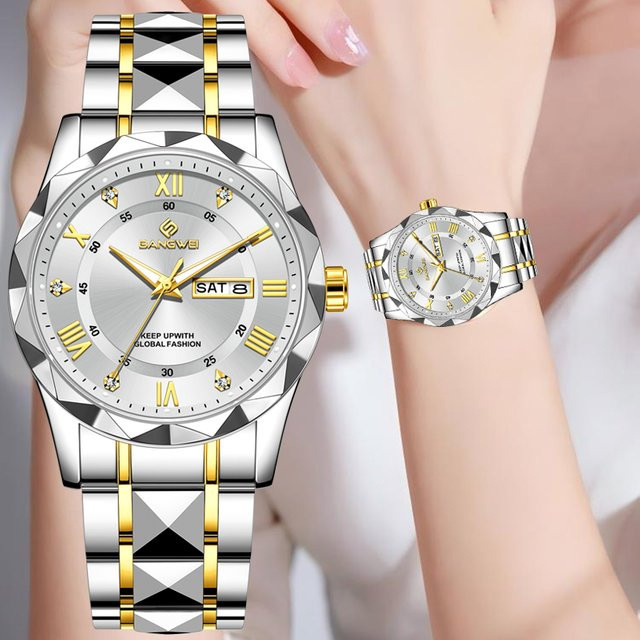 BANGWEI Armbanduhr Quarz, Edelstahl, Diamant, Silber, Damen - Bild 1