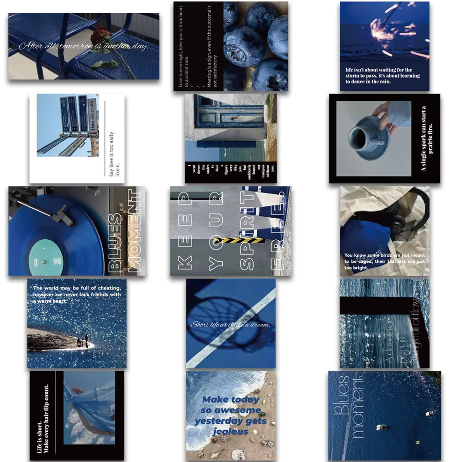 30 Stück Blues Moment Aufkleber in Blau, wasserfeste Deko-Aufkleber für Geschenkboxen, Umschläge und Thermobecher - Bild 2