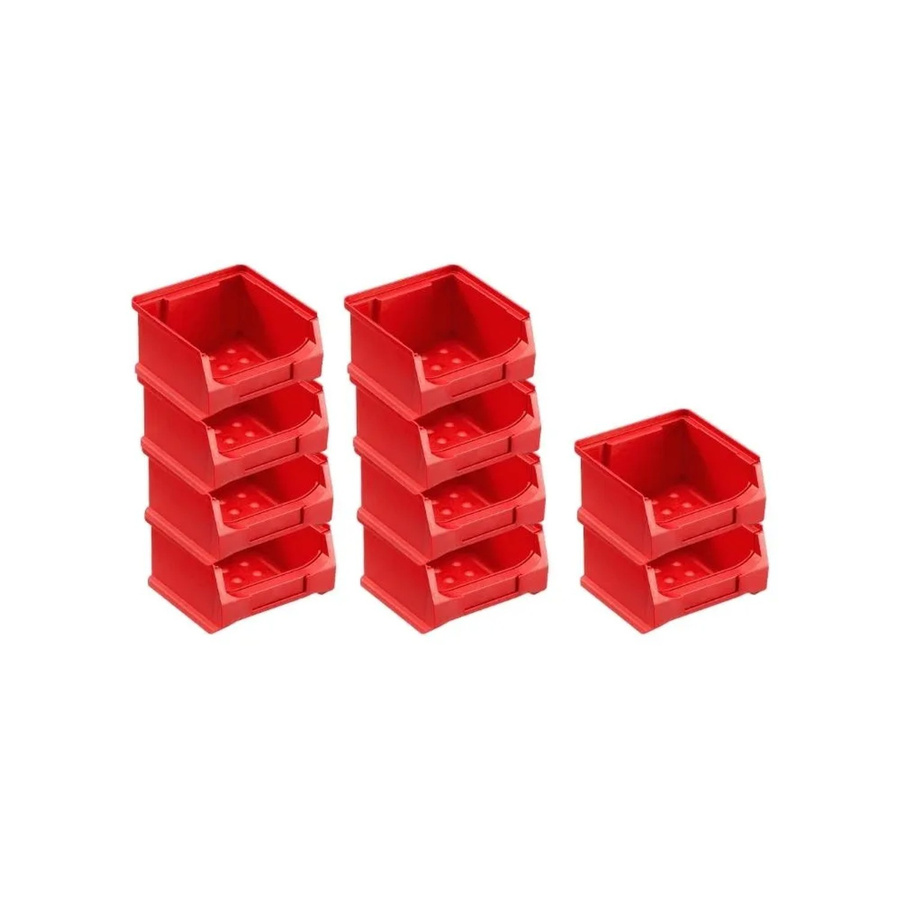 PROREGAL SparSet 10x Rote Sichtlagerboxen mit 0,4 Liter Volumen, H x B x T: 6 x 10 x 10 cm - Bild 2