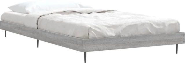 vidaXL Bettgestell in Grau Sonoma aus Holzwerkstoff und Metall, B/T/H: 90 x 190 cm - Bild 1