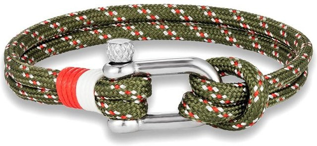 Armband Paracord, Edelstahl, grün, Unisex - Bild 1