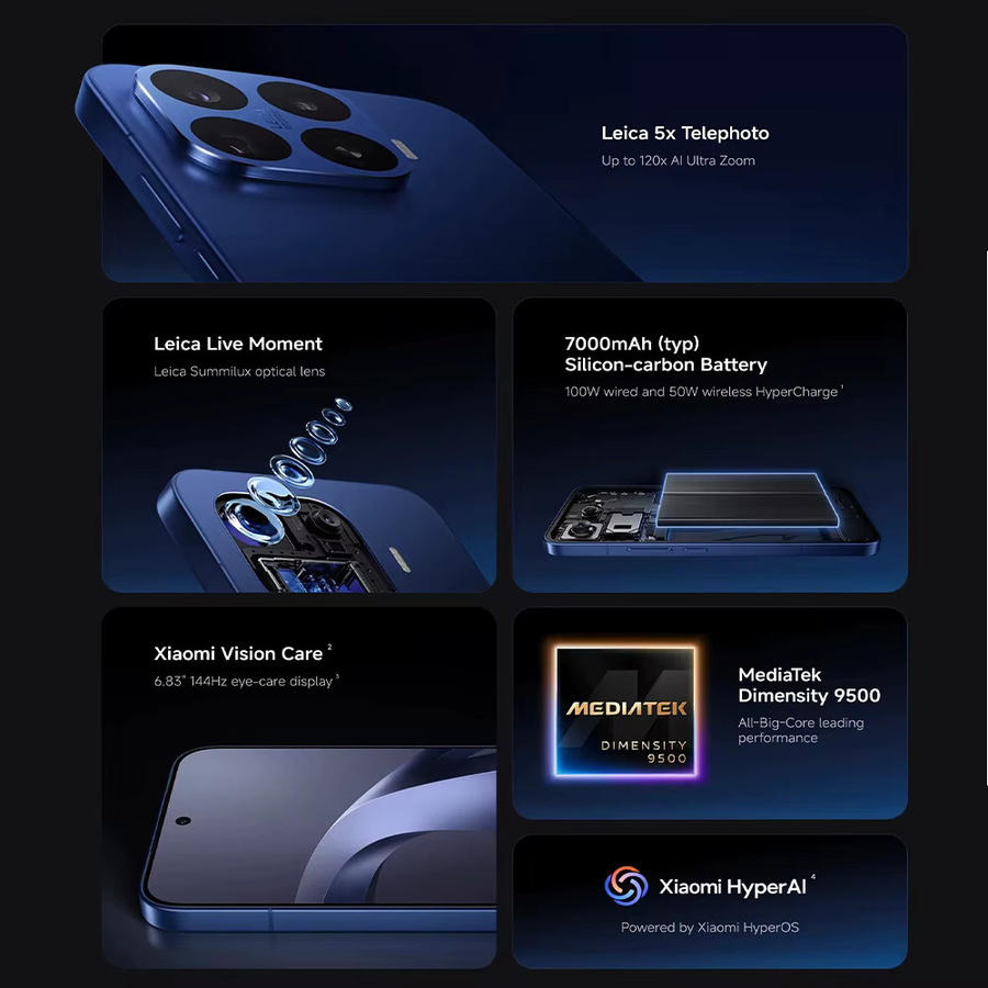 Xiaomi 17T Pro Smartphone 5G Purple mit 6,83 Zoll 144Hz Display, MediaTek Dimensity 9500, 512 GB Speicher und 7000mAh Akku - Bild 2
